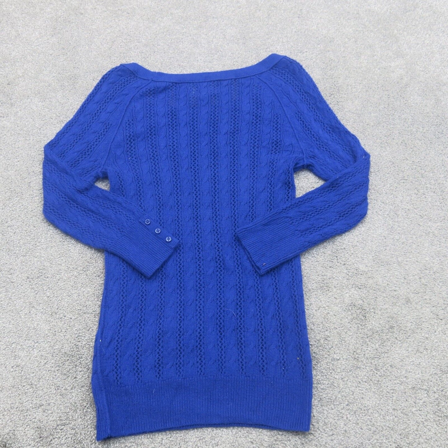 American Eagle Womens Pullover Sweater Knitted Round Neck Long Sleeves Blue SZ M