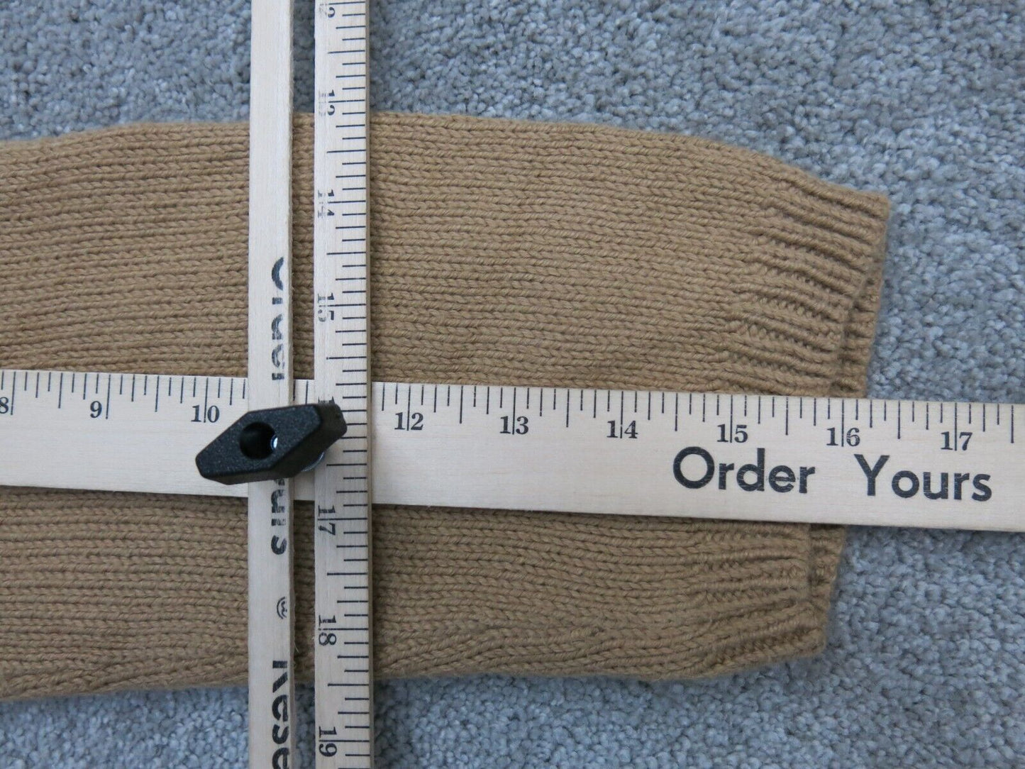 Talbots Womens Cardigan Knitted Sweater 3/4 Sleeve Buckle Brown SZ Small Petite