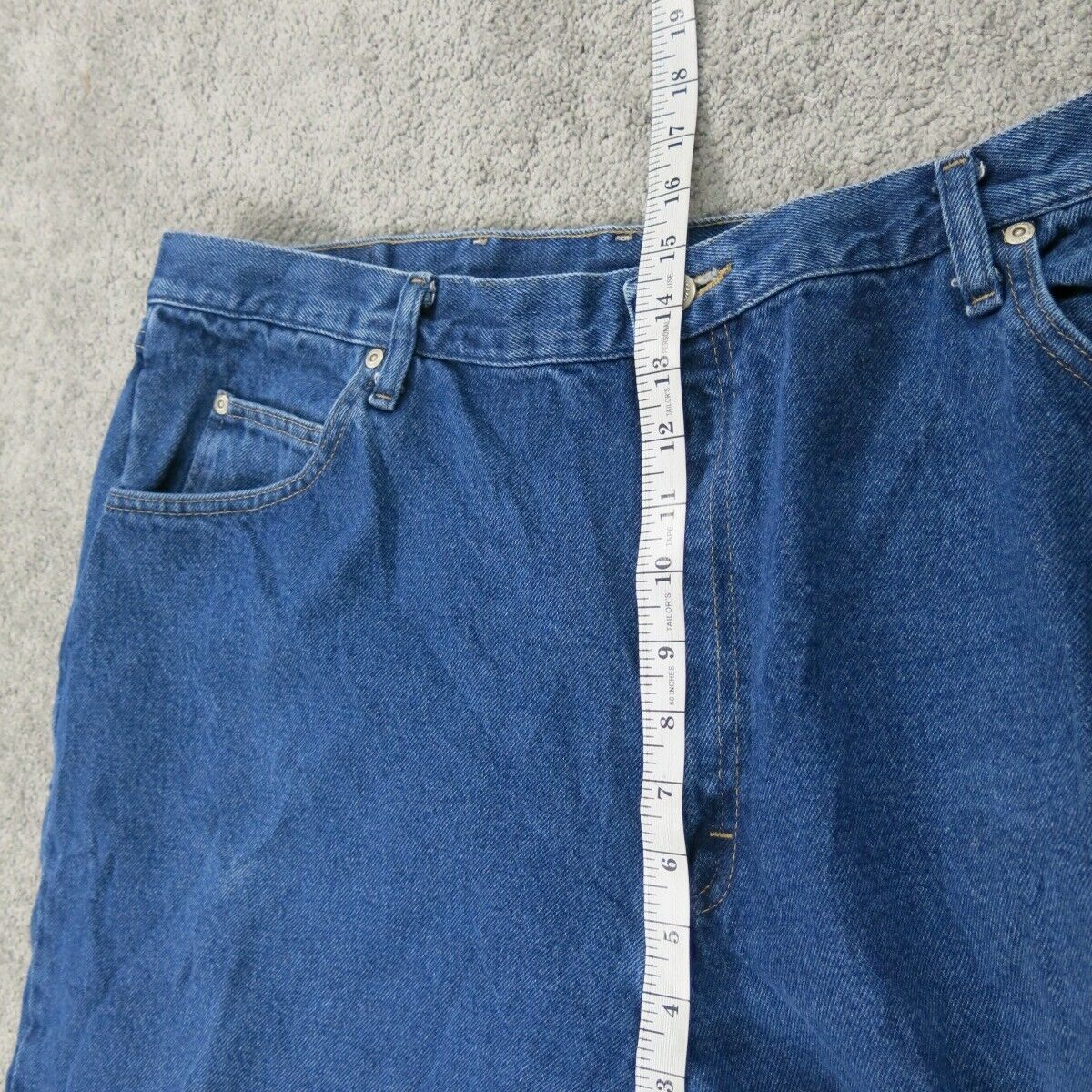 Wrangler Mens Jeans Regular Fit Straight Leg Denim High Rise Blue Size W42XL30