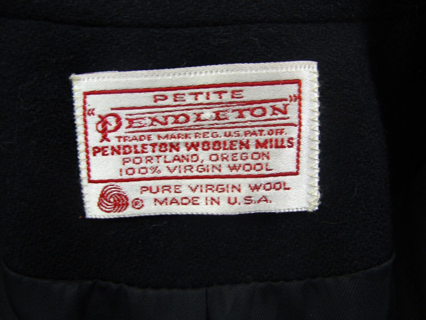 Pendleton Womens Blazer Coat Long Sleeves Single Breasted Black Size Petite