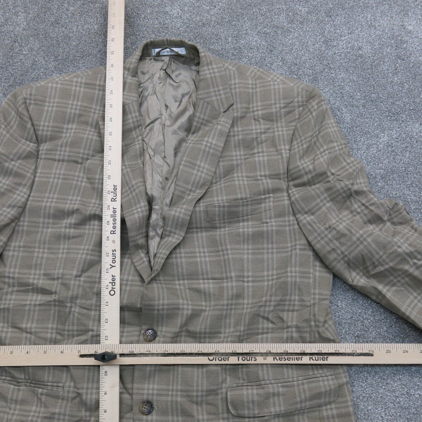 Lauren Ralph Lauren Mens Blazer Coat Single Breasted Long Sleeves Beige Size 46R