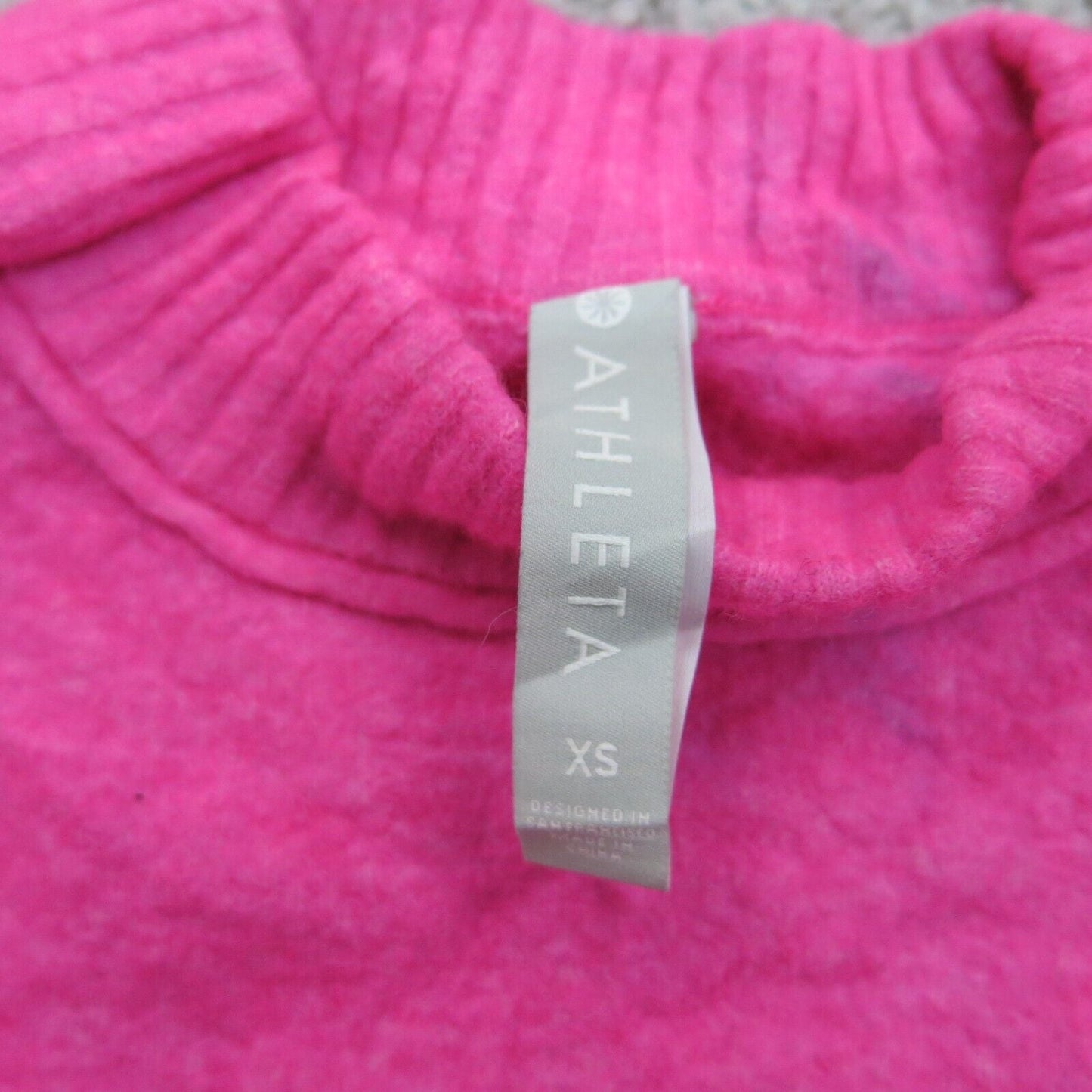 Athleta Womens Sweater Knitted Crew Neck Long Sleeve Hot Pink Size X Small
