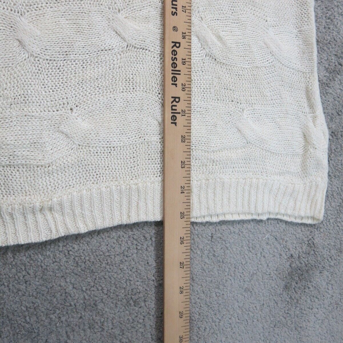 Talbots Women Pullover Knitted Vest Sweater Sleeveless Crew Neck Ivory SZ Medium