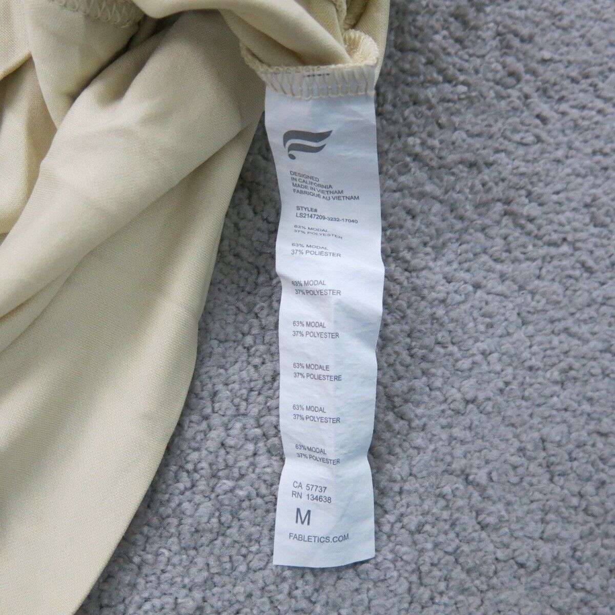 Fabletics Womens Hoodie Sweatshirt Long Sleeves Drawstring Light Yellow Size M