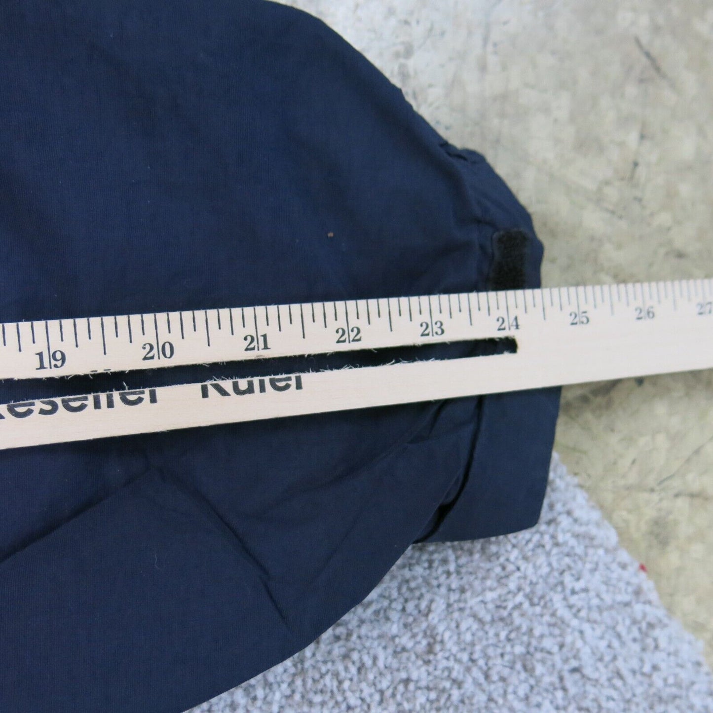 Lands End Womens Insulated Jacket Full Zip Up Mock Neck DEA Logo Dark Blue SZ XL