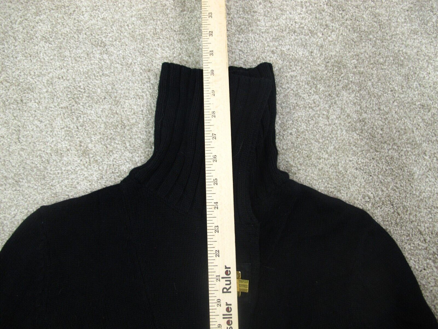 Lauren Ralph Lauren Womens Pullover Sweater Long Sleeves High Neck Black Size M