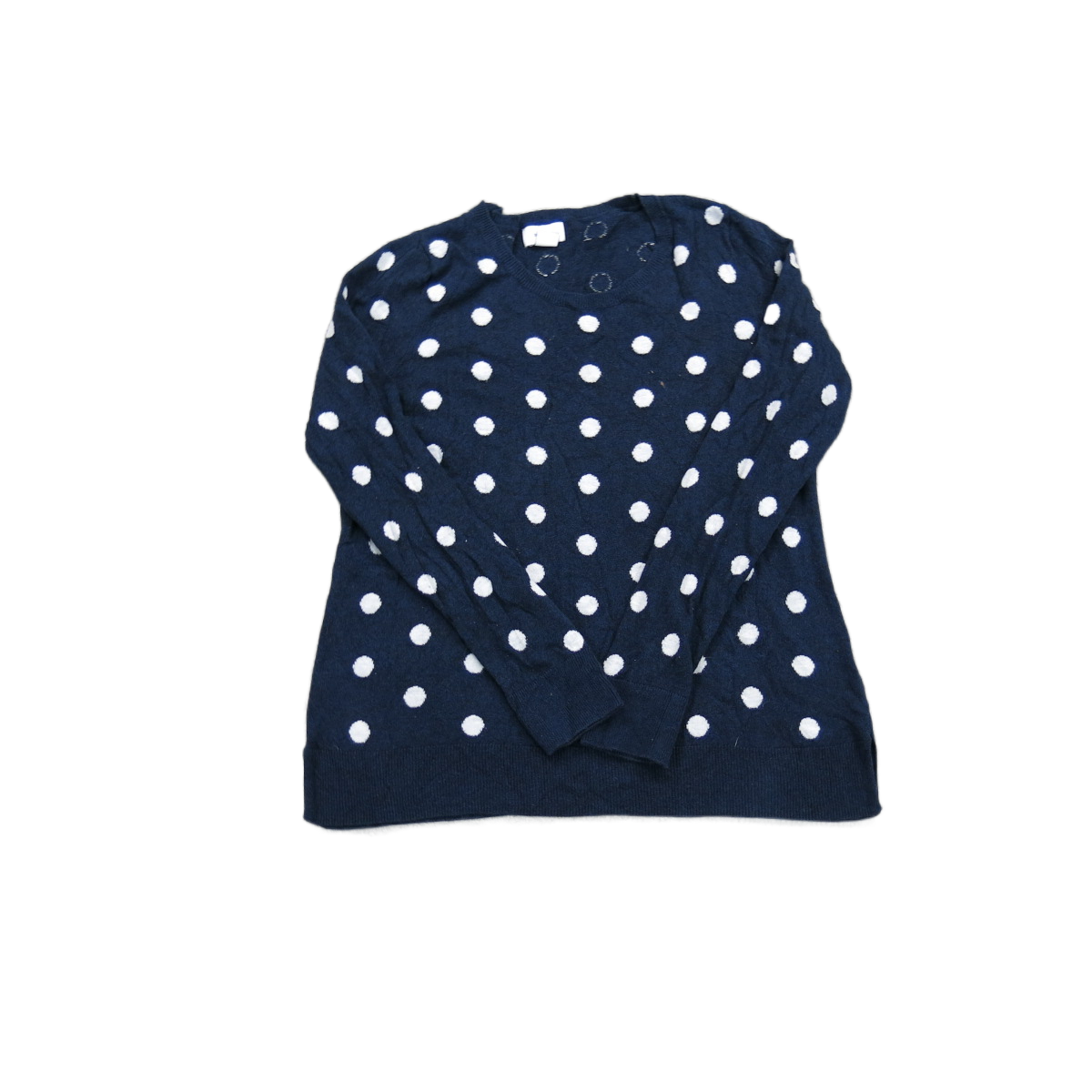 Old Navy Women Sweater Cardigan Polka Dot Long Sleeves V neck Blue White Size M
