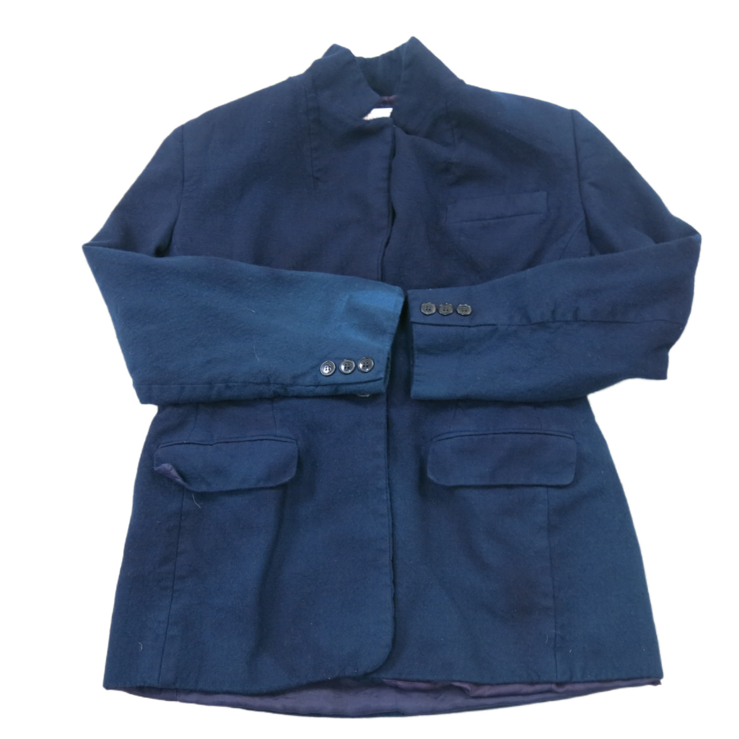 Talbots Women Blazer Coat Single Breasted Long Sleeve Pockets Navy Blue Size 10P