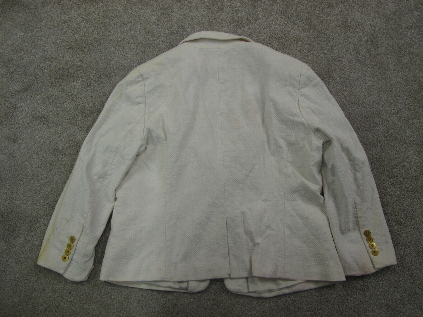 ANN Taylor Womens Blazer Coat Single Breasted Long Sleeves Pockets White Size 14