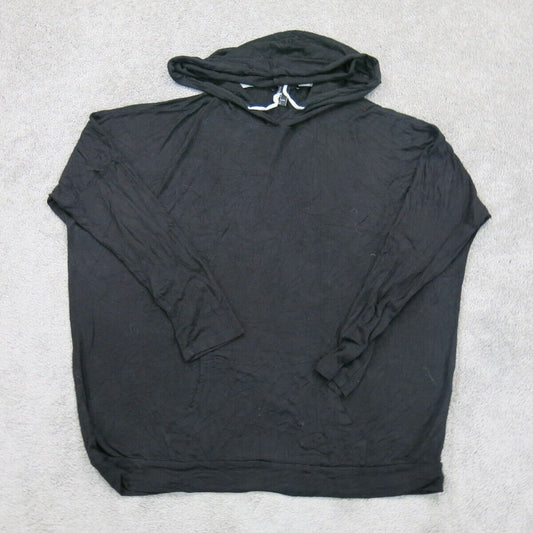 Forever 21 Womens Drawstring Hoodie Kangaroo Pocket Long Sleeve Black Size Small