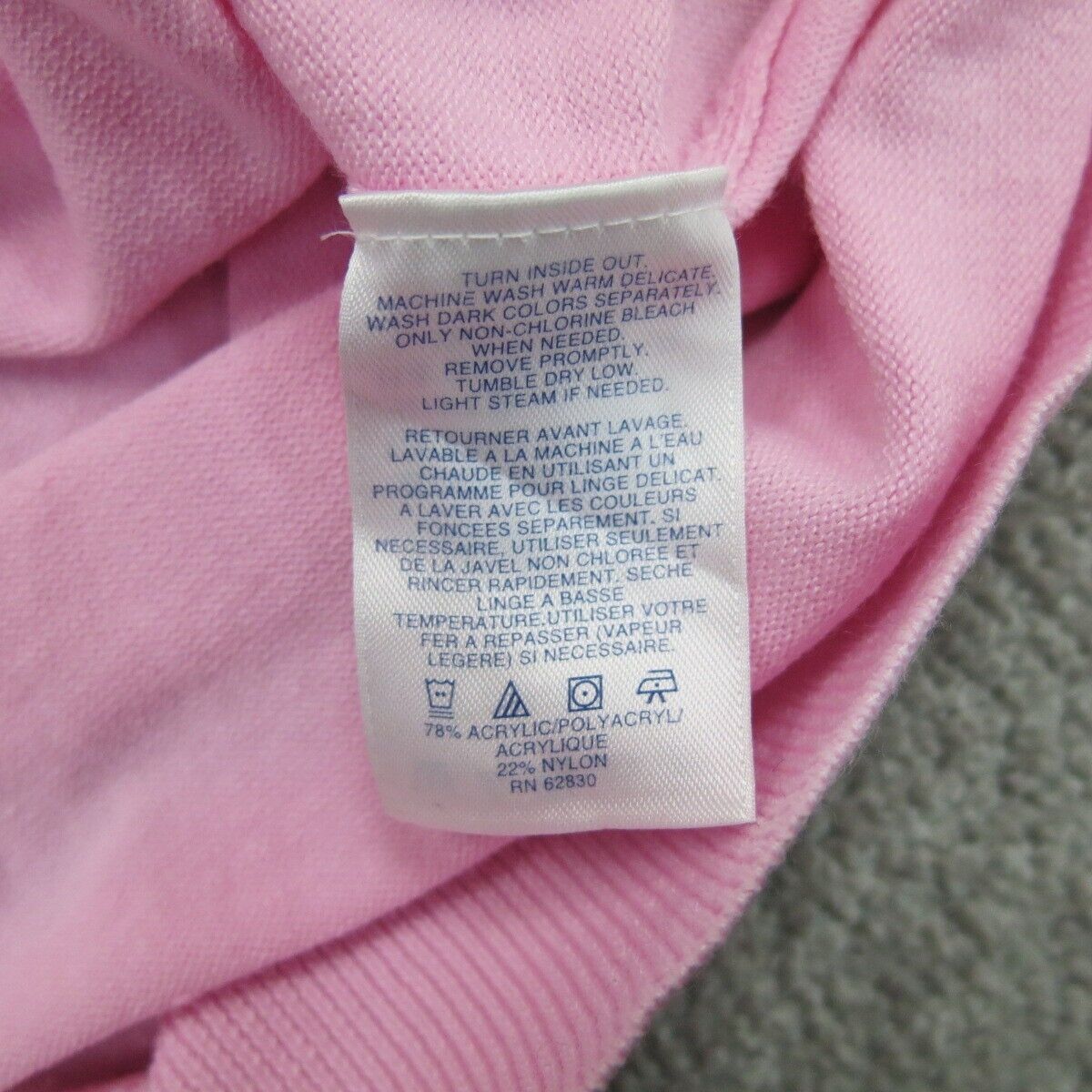 Lands End Womens Crew Neck Sweatshirt Top Long Sleeves Ruhl Realtors Pink SZ M