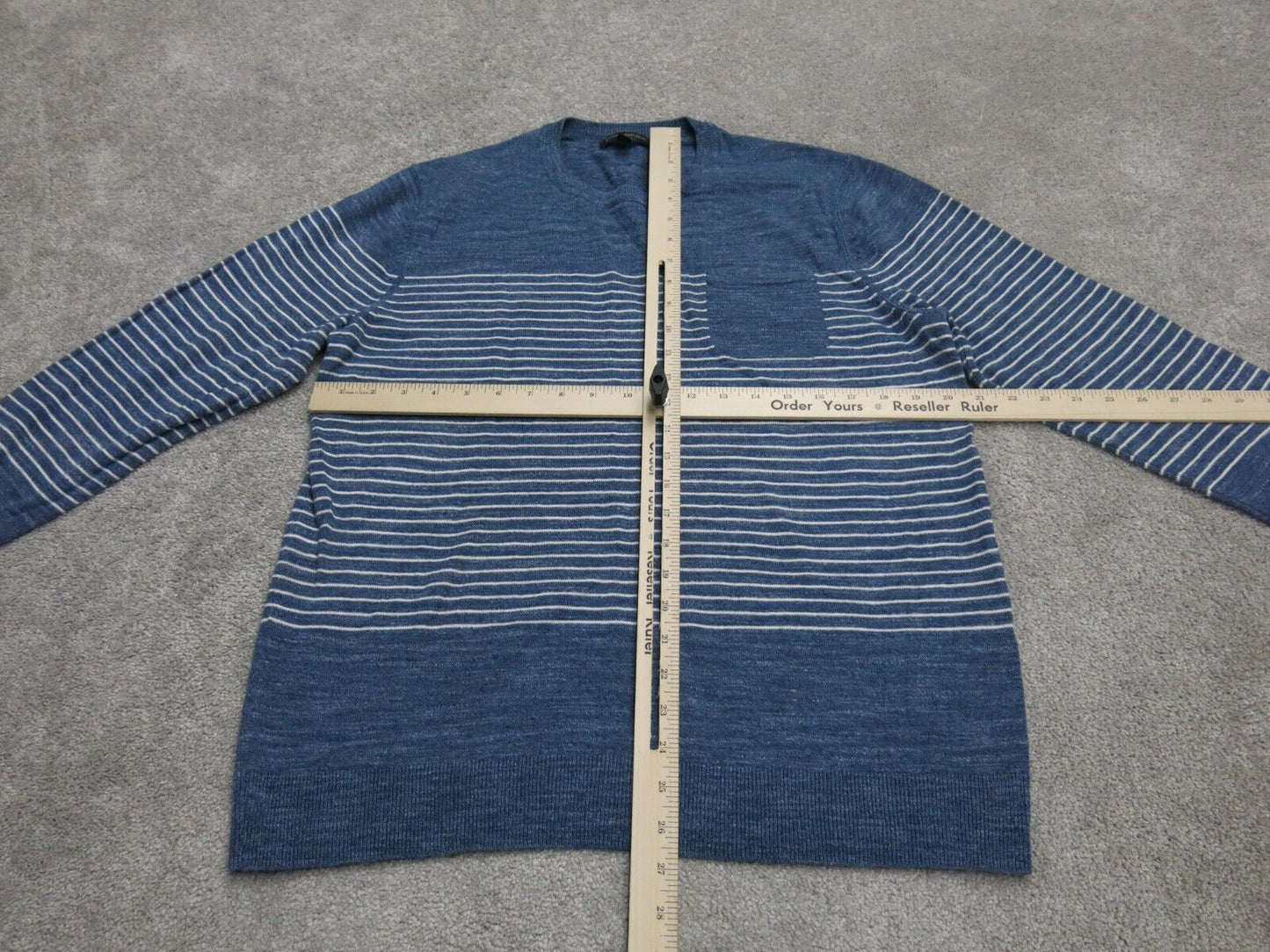 Banana Republic Mens Sweater  Pullover Knitted Striped Blue White Size Large