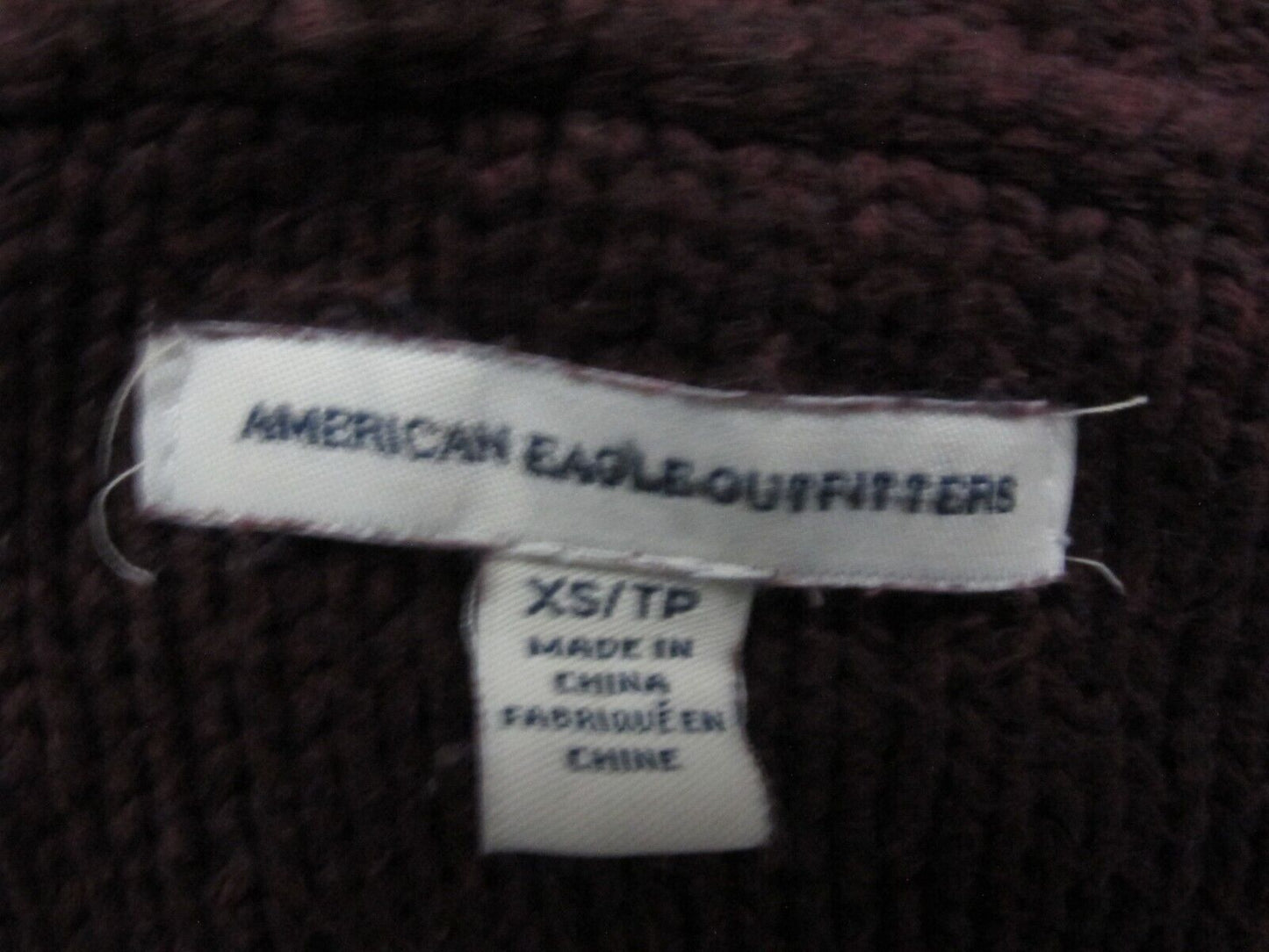 American Eagle Womens Pullover Sweater Long Sleeves Crew Neck Maroon SZ X Small