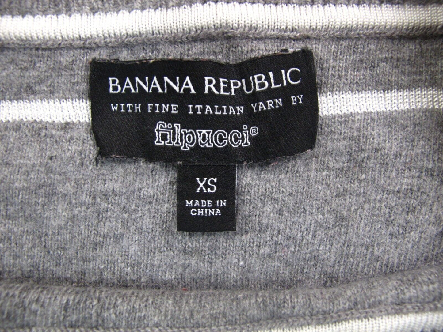 Banana Republic Womens Pullover Striped Sweater Long Sleeves Gray White Size XS