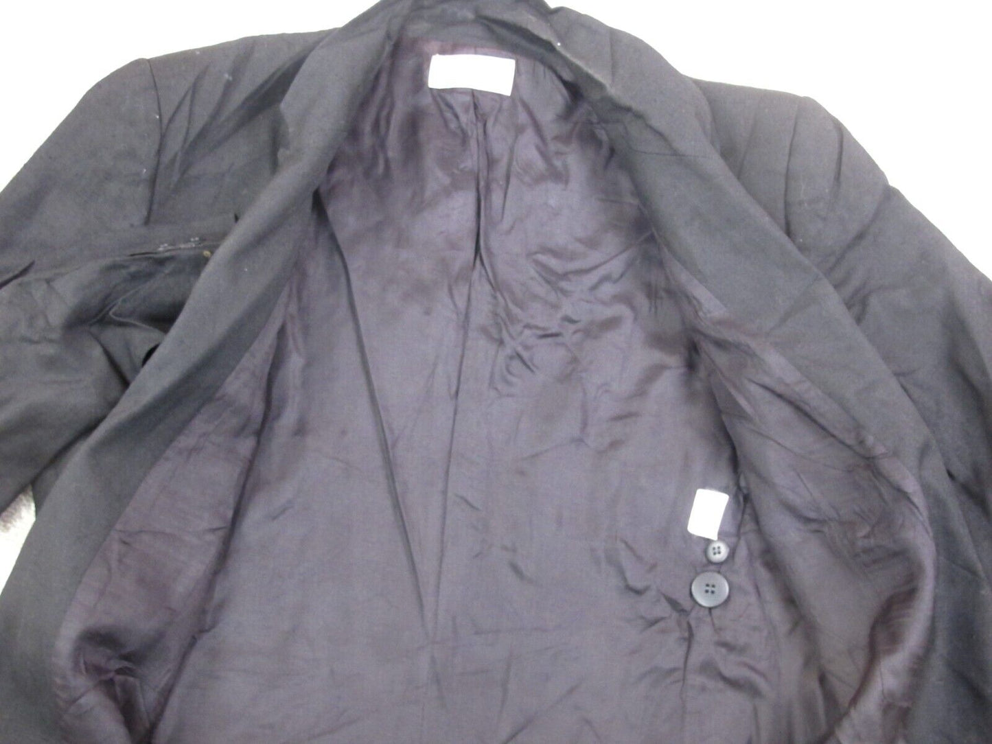 Tahari Womens Pea Coat Long Sleeves Double Breasted Pockets Black Size 14