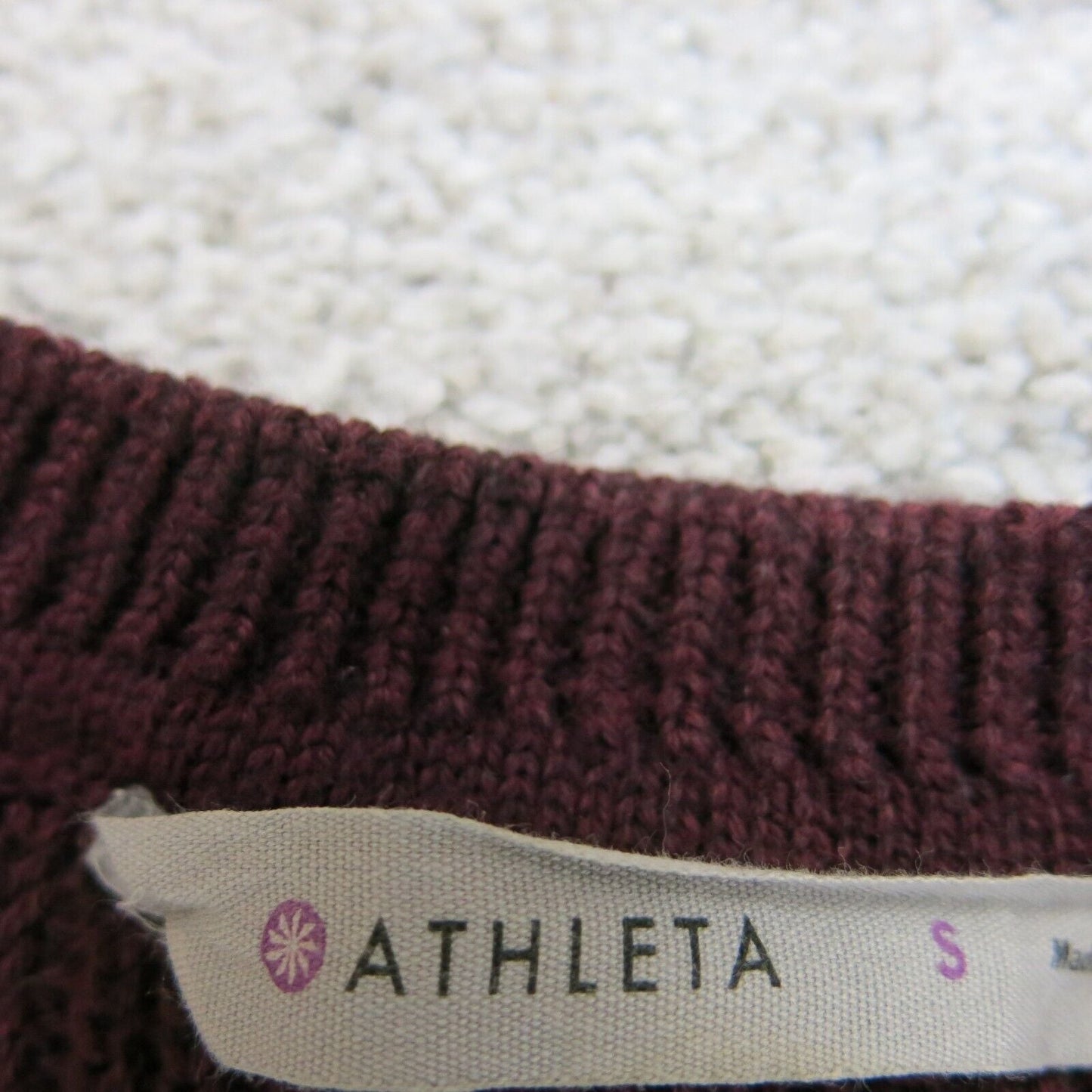 Athleta Womens Pullover Sweater Crew Neck High Low Hem Solid Red Size Small
