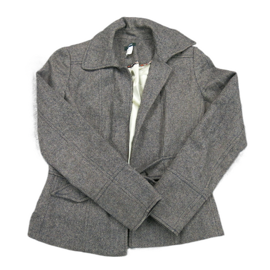 J. Crew Womens Trench Coat Jacket Tie Waist Long Sleeves Gray Size 0