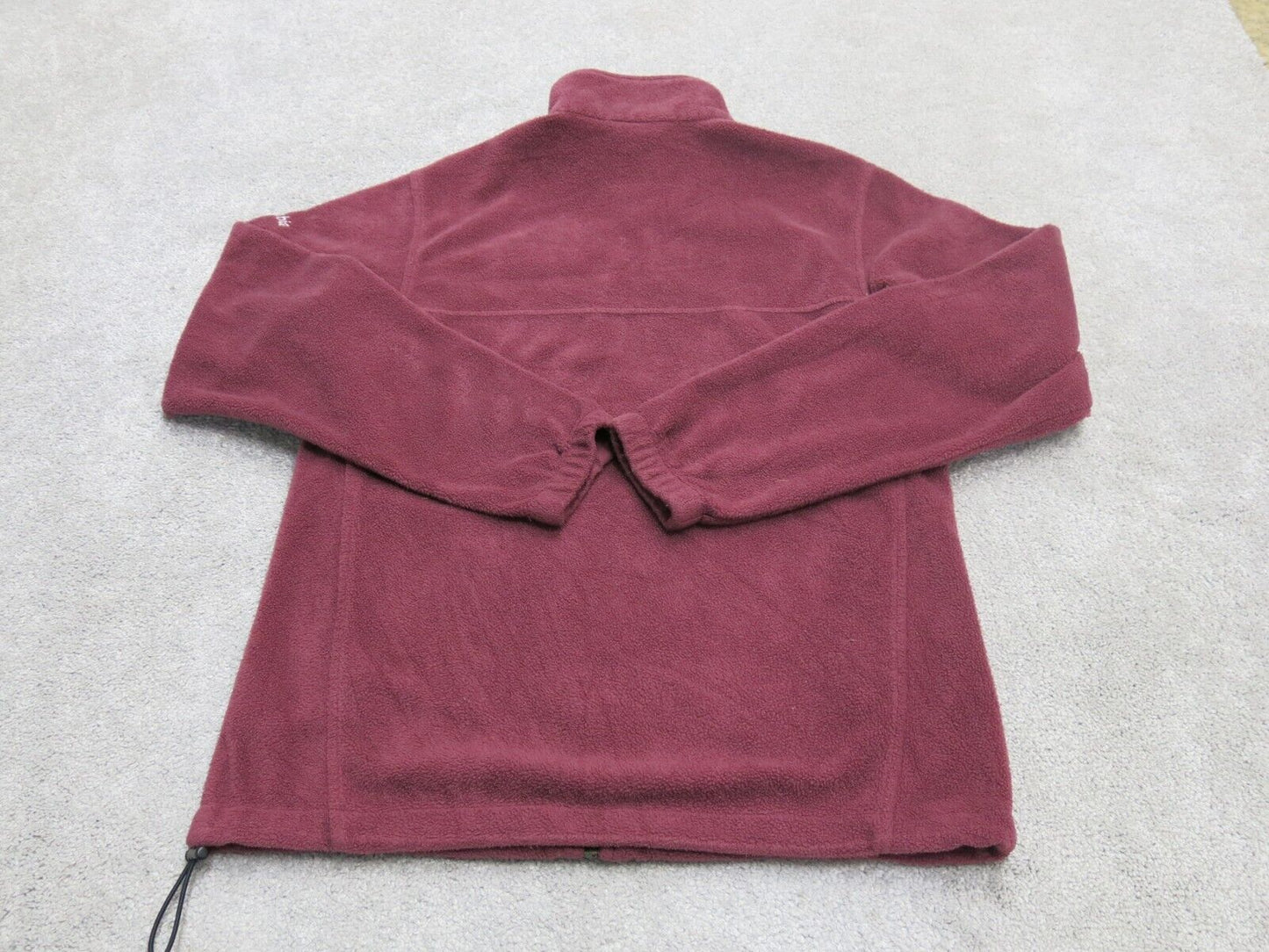Columbia Men Full Zip Up Fleece Jacket Long Sleeves Mock Neck Maroon Size Small