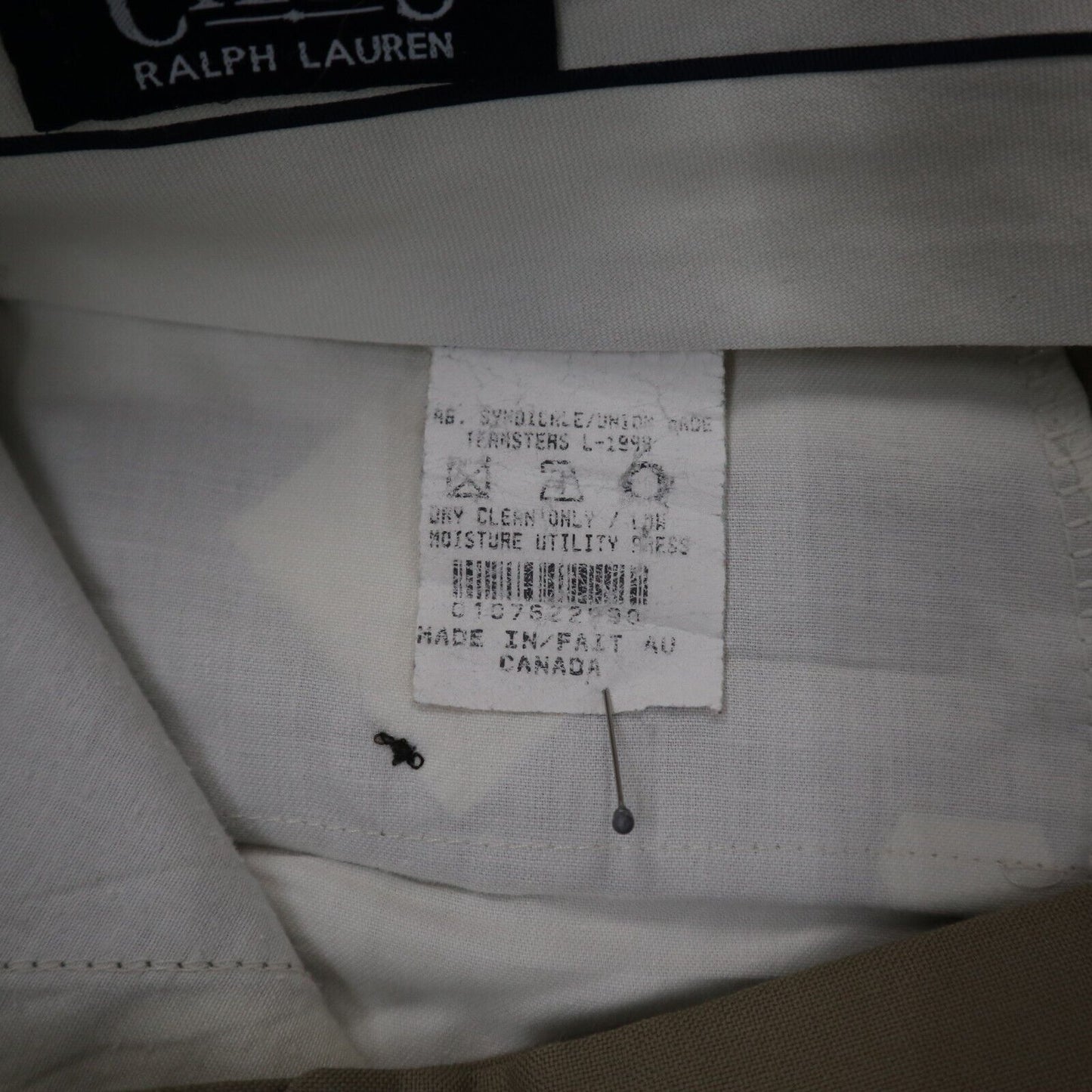 Lauren Ralph Lauren Mens Pant Straight Leg Mid Rise Dress Pant Beige Size W 34