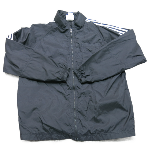 Adidas Mens Bomber Jacket Full Zip Mock Neck Long Sleeve 3 Striped Black Size M