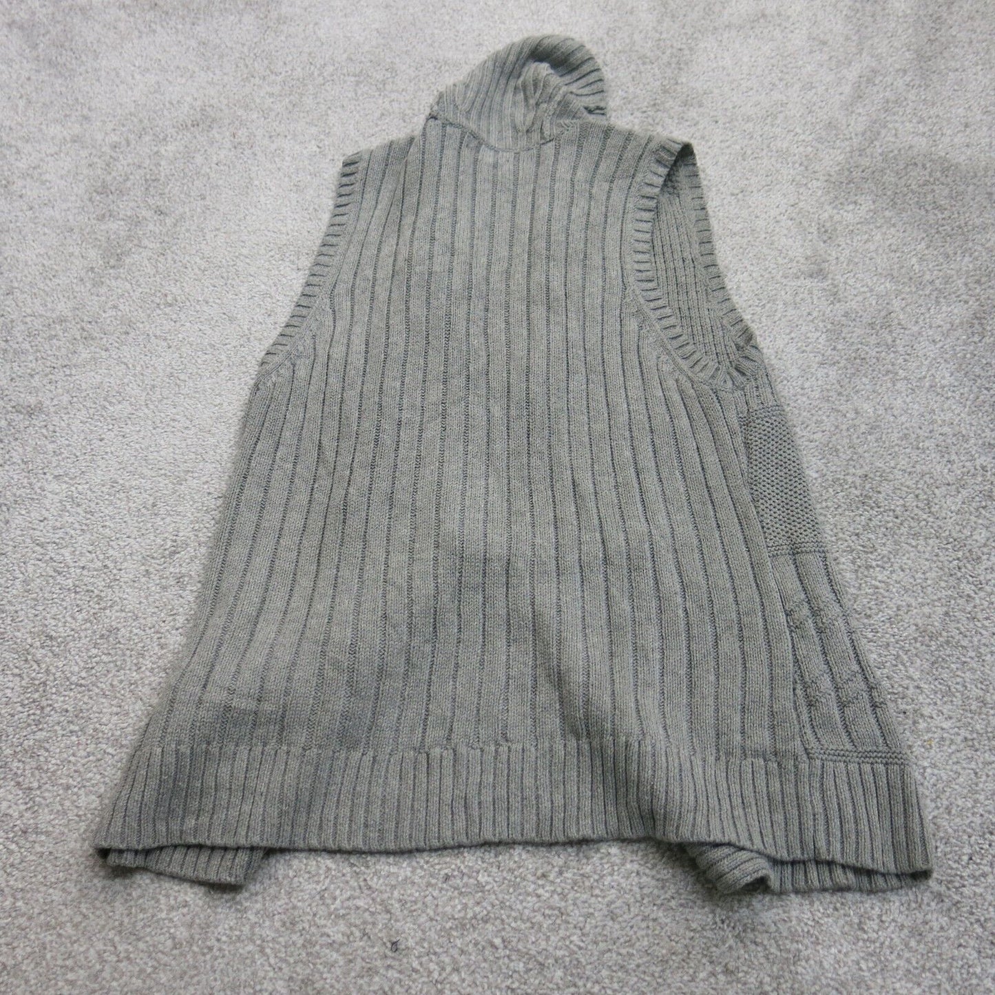 Chaps Womens Cardigan Knitted Sweater Sleeveless Buckle Closure Gray SZ X Large