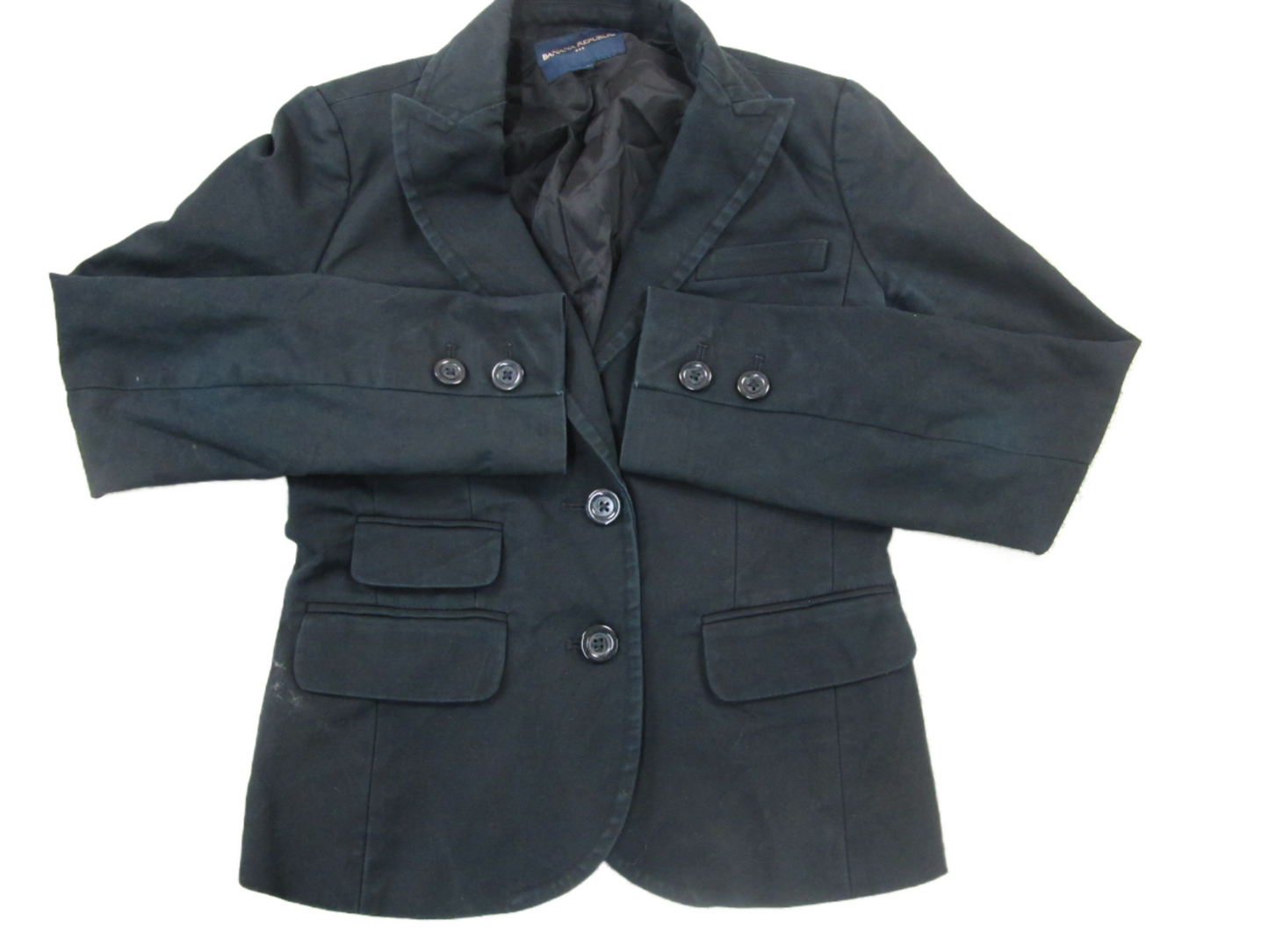 Banana Republic Womens Blazer Coat Single Breasted Long Sleeve Black Size 2