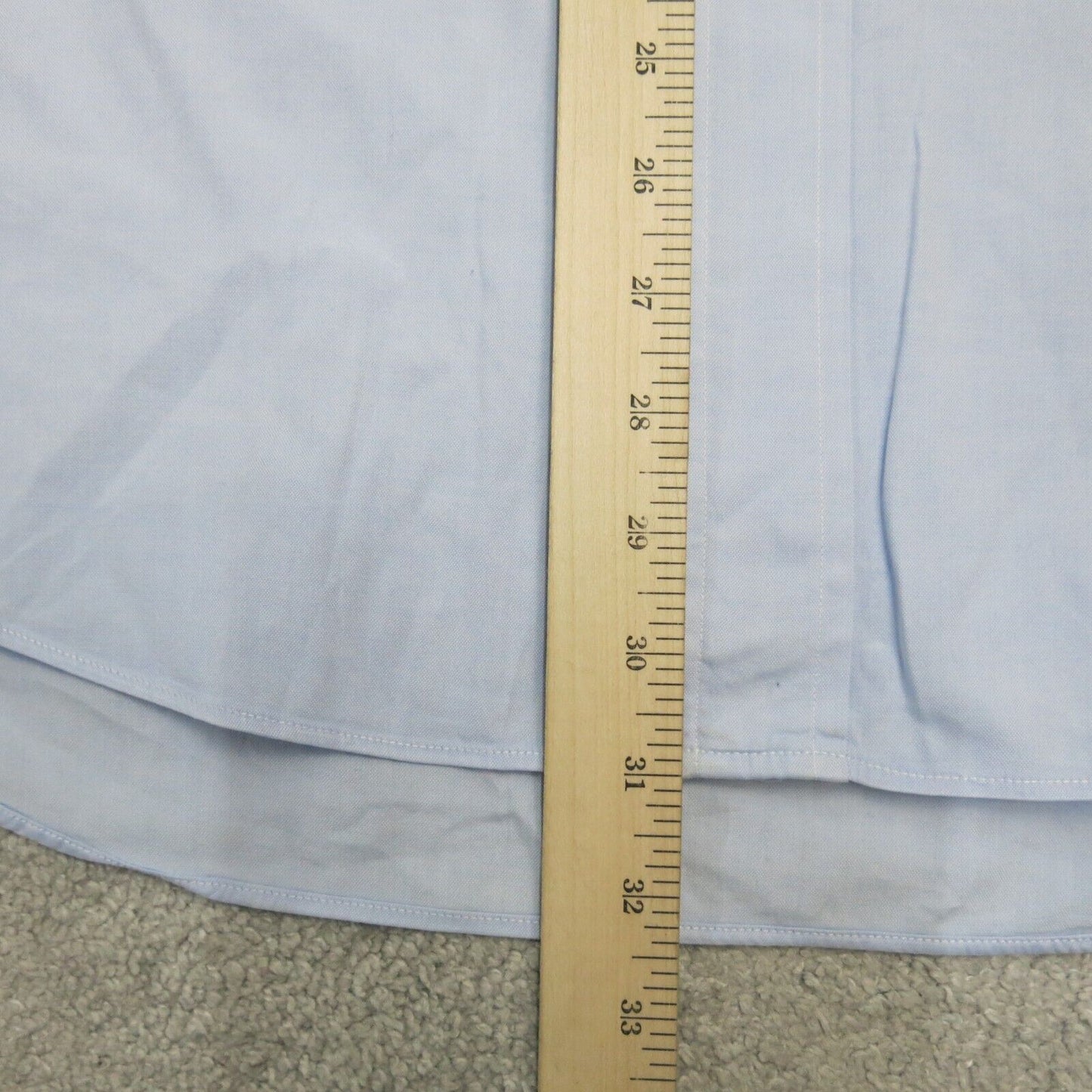 Lands End Men Shirt Button Down Long Sleeve 100% Cotton Light Blue Size 16-34