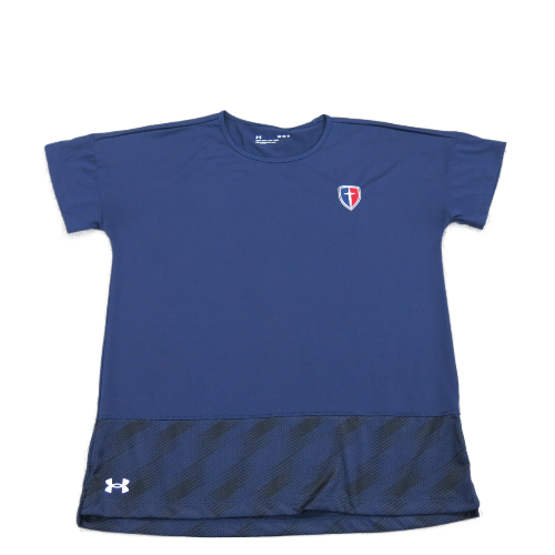 Under Armour Womens Pullover T Shirt Short Sleeve Crew Neck Blue Size Medium