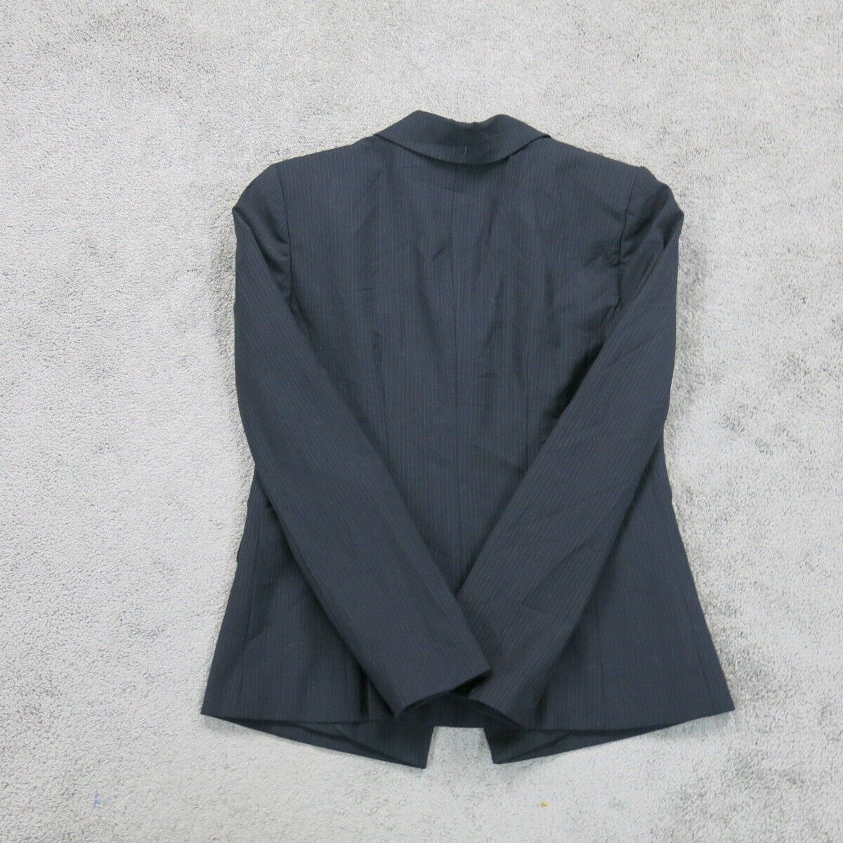Ann Taylor Womens Blazer Coat Striped Long Sleeve Pockets Black SZ 6 Petite