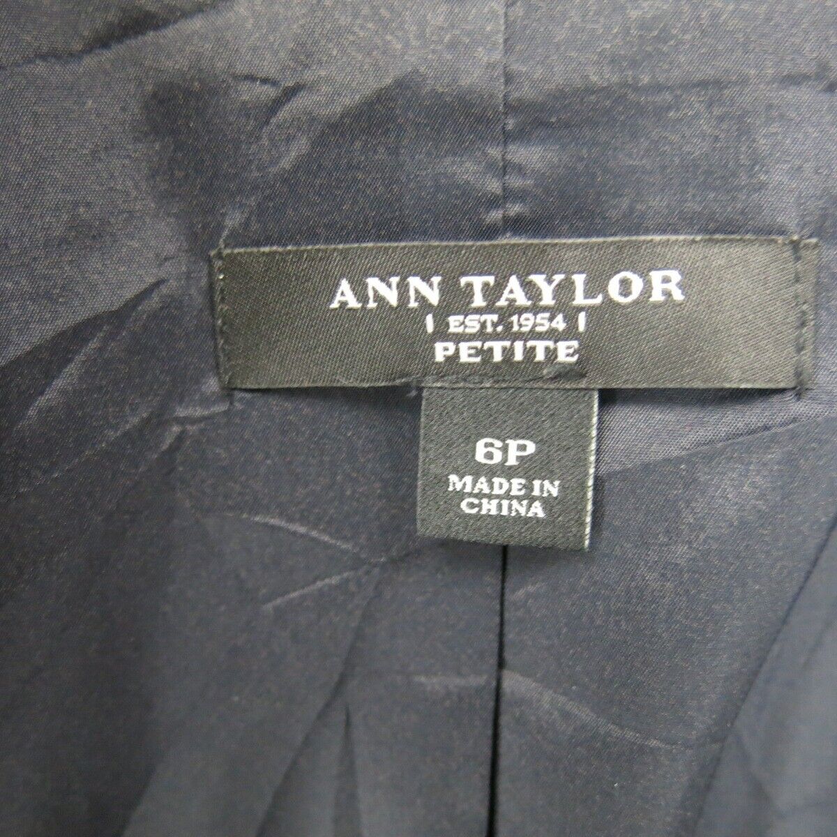 Ann Taylor Womens Blazer Coat Striped Long Sleeve Pockets Black SZ 6 Petite