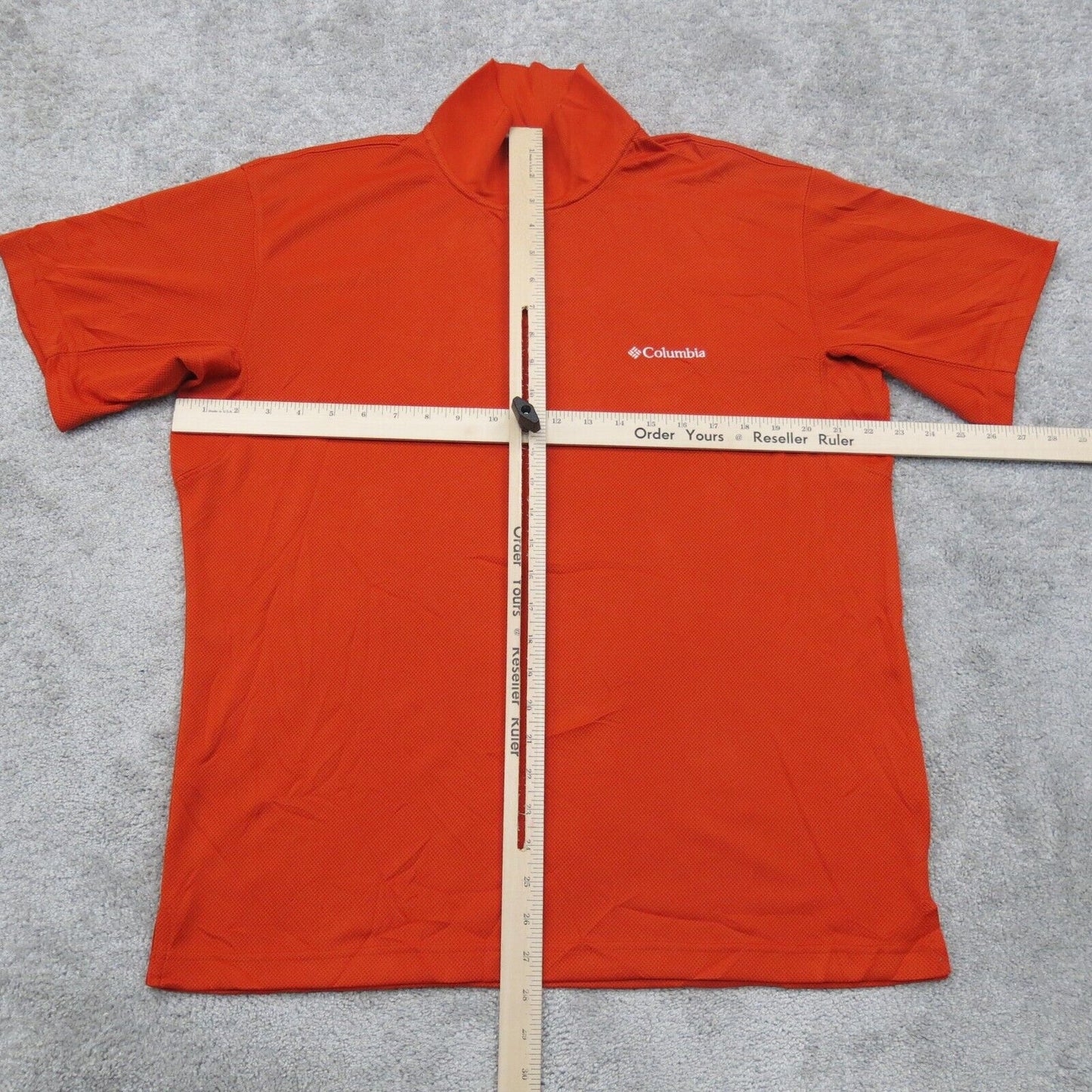 Columbia Sportswear Mens Golf Polo Shirt Omni Shade Logo Orange Size Medium