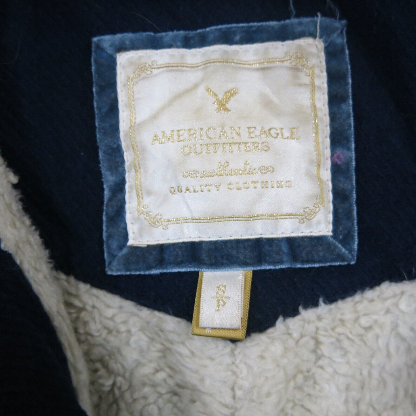 American Eagle Outfitters Womens Hooded Coat Jacket Long Sleeves Blue Size S/P