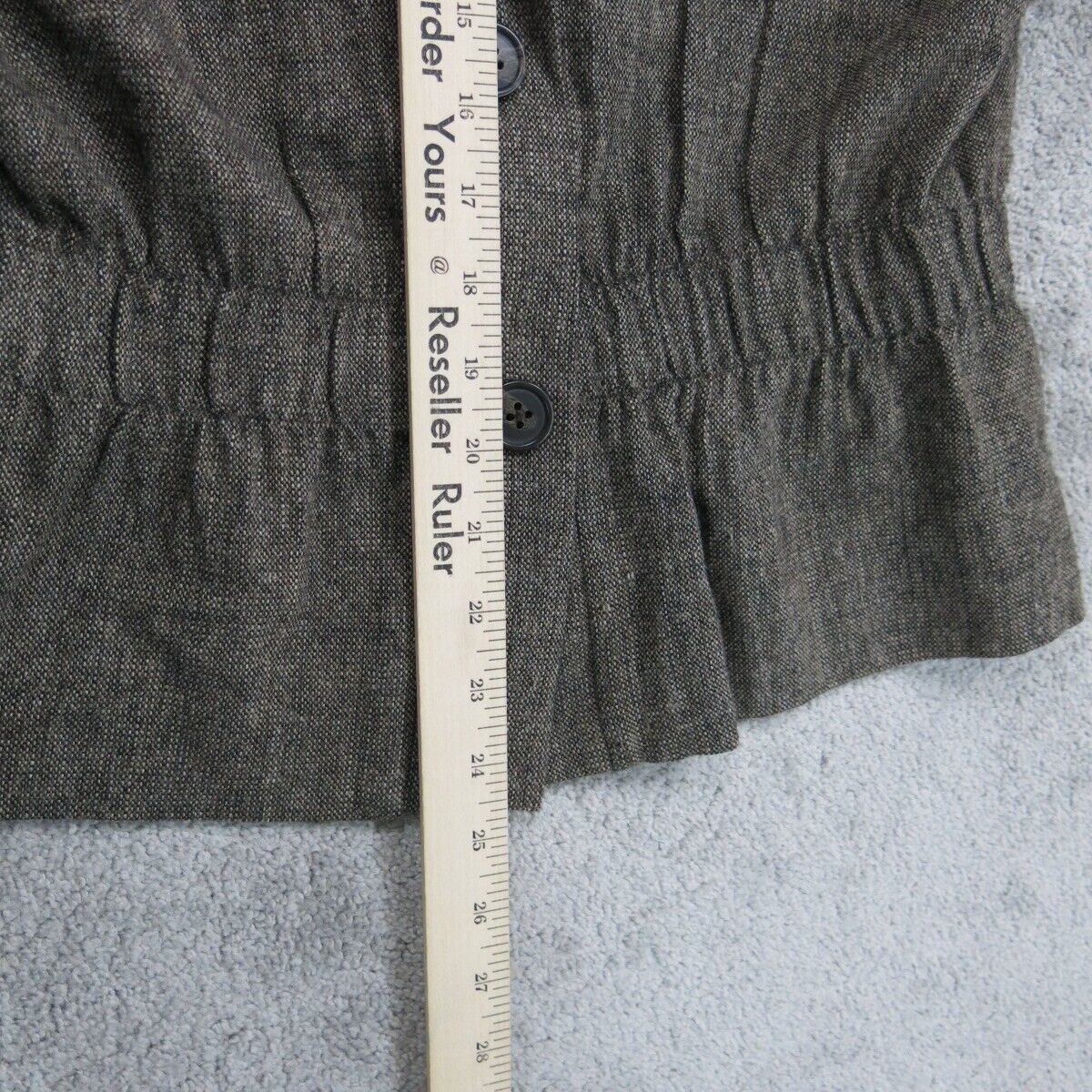 Geoffrey Beene Sport Womens Blazer Coat Tie Waist Long Sleeves Gray Brown SZ 10