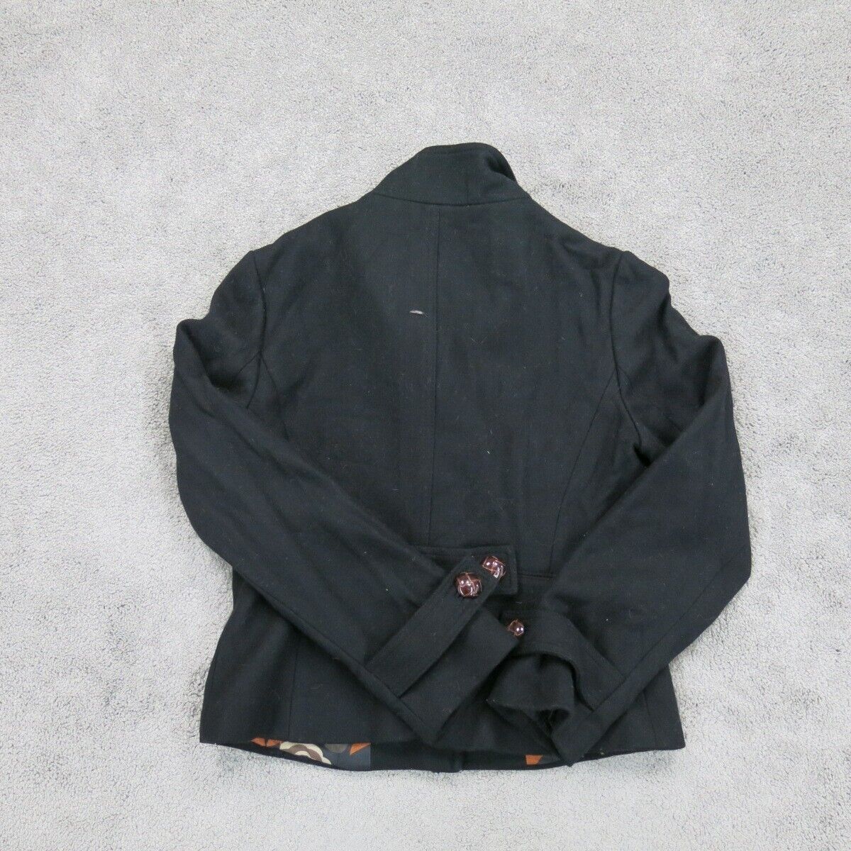 Banana Republic Womens Pea Coat Jacket Single Breasted Long Sleeves Black Small