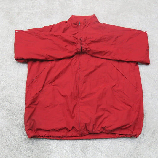Adidas Mens Track Jacket Full Zip Up Mock Neck Long Sleeves Climalite Red SZ XXL