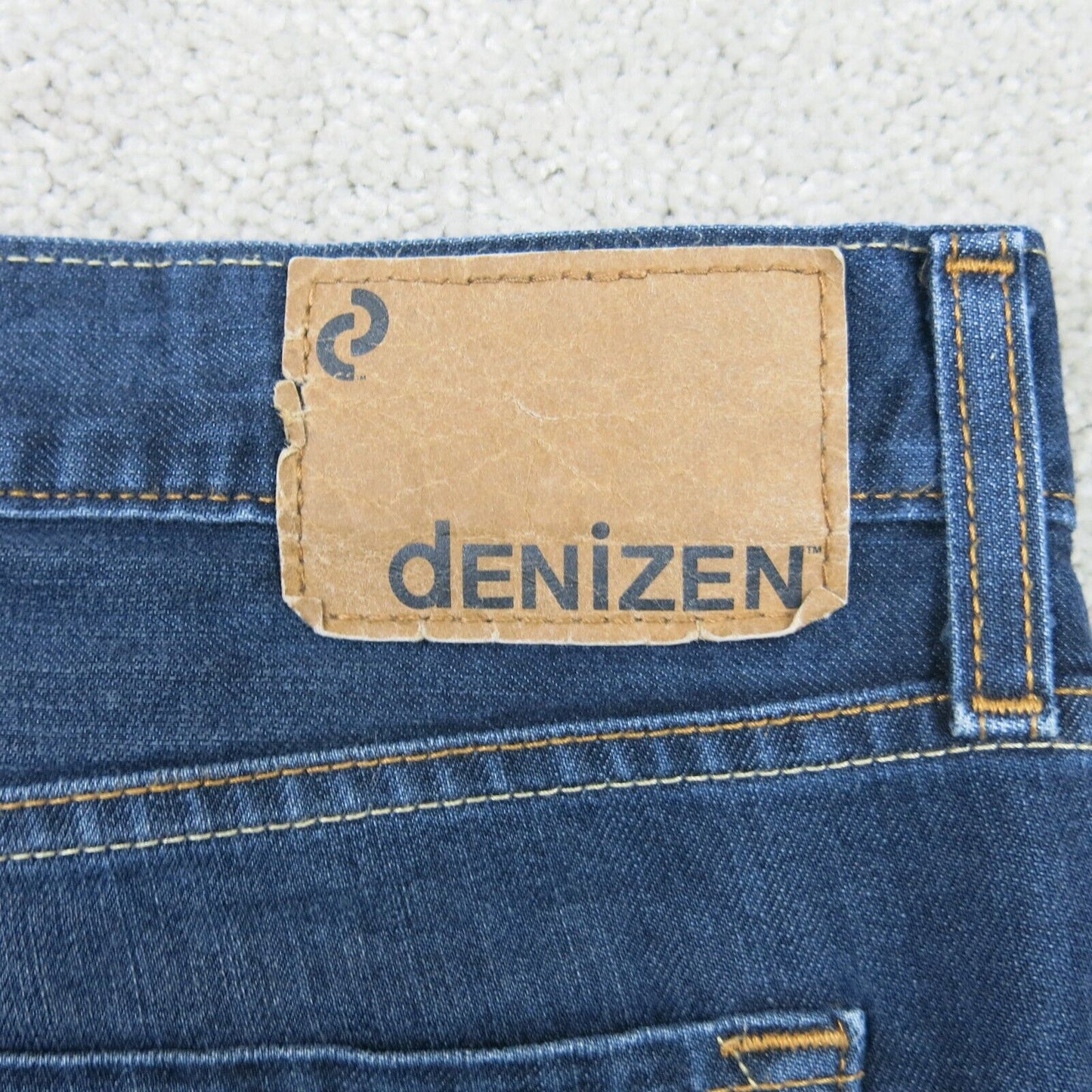 Denizen Mens Jeans Straight Leg 100%Cotton Mid Rise Five Pockets Blue W36XL34