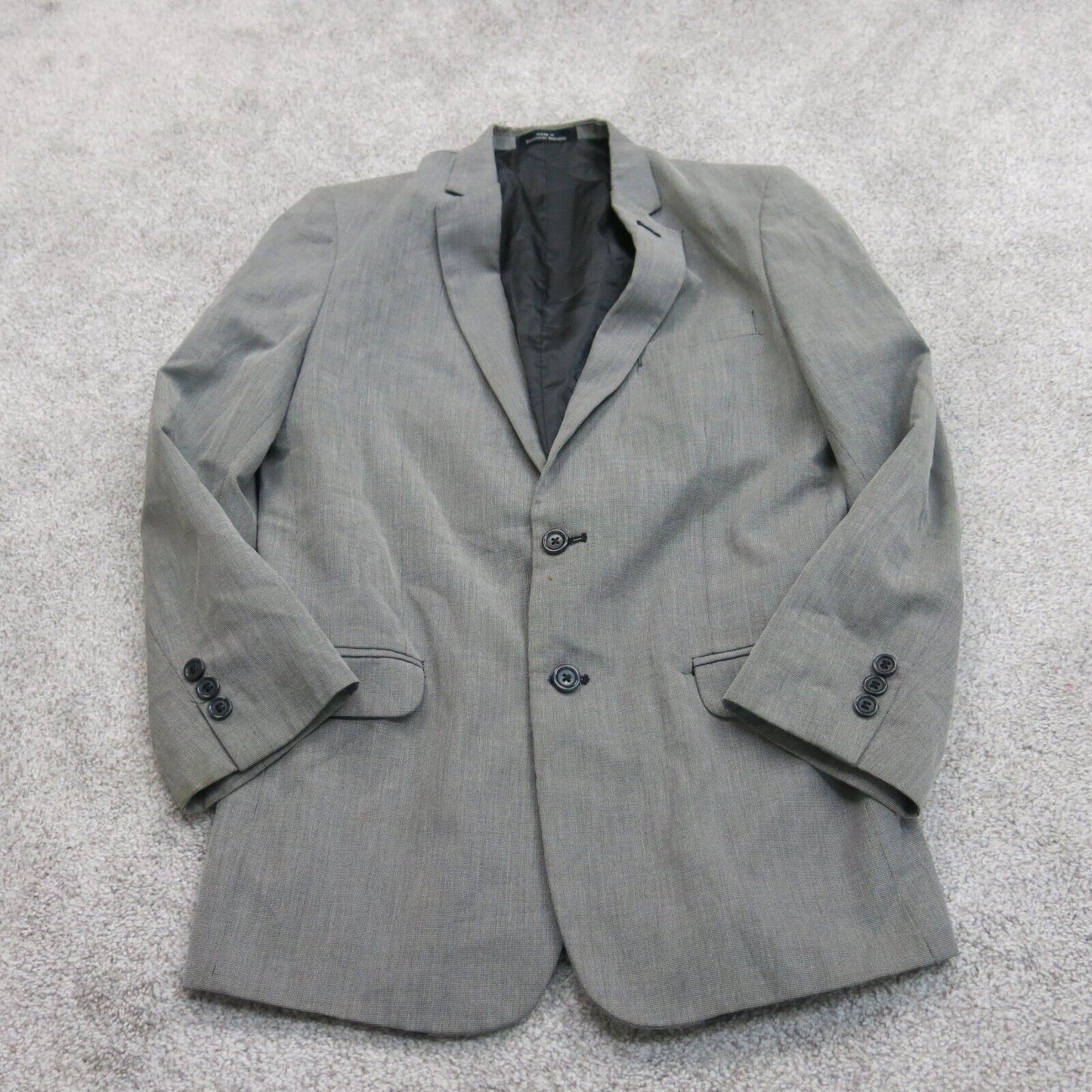 Calvin Clein Mens Blazer Coat Single Breasted Long Sleeves Pockets Gray Size 18