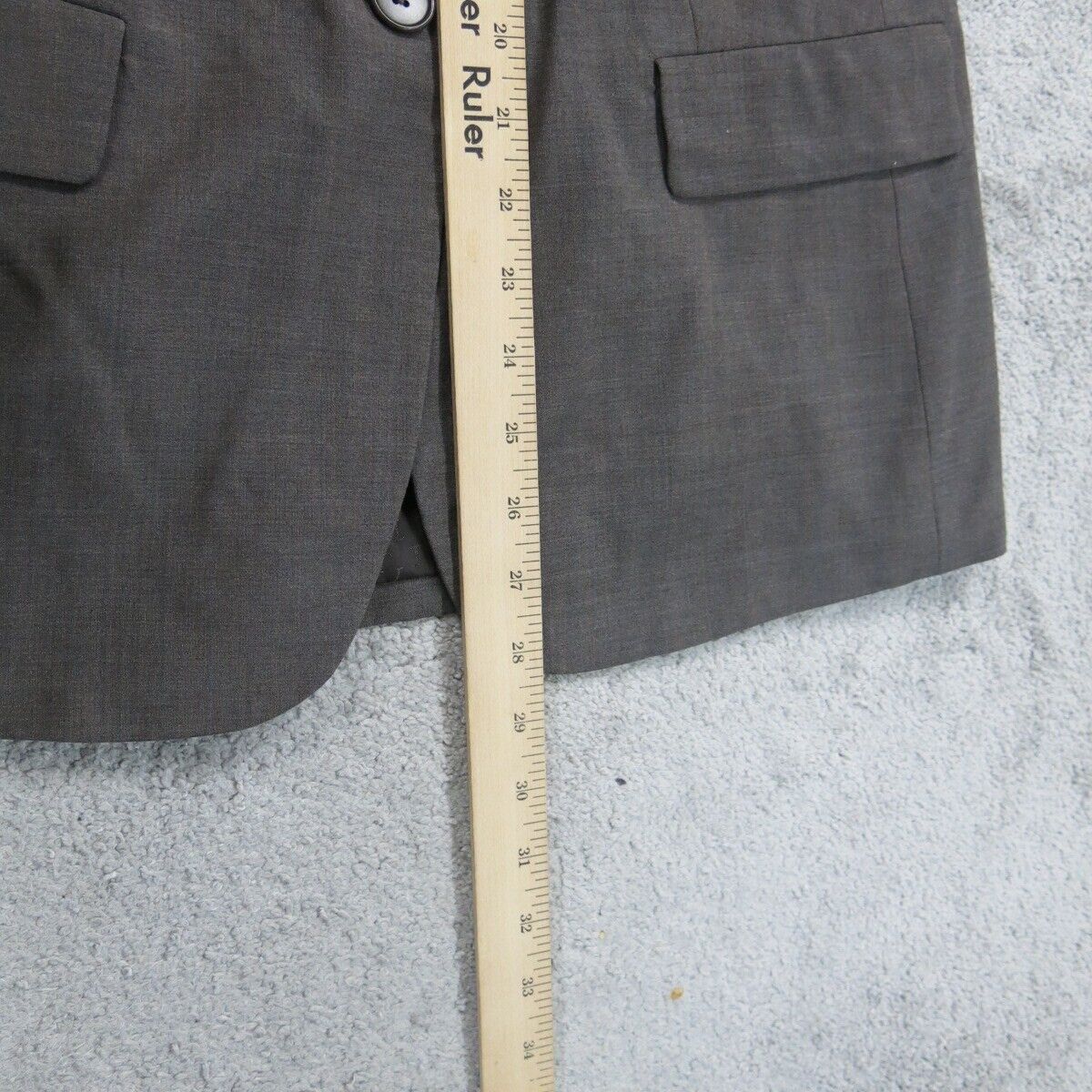 Talbots Womens Blazer Coat Single Breasted Long Sleeves Pockets Gray Size 10P