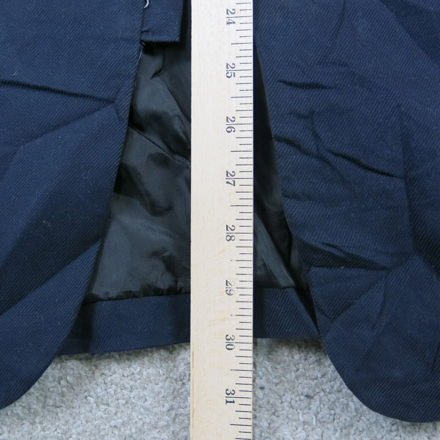 H&M Womens Over Coat Long Sleeves Front Pockets Mock Neck Blue Size 40 Regular