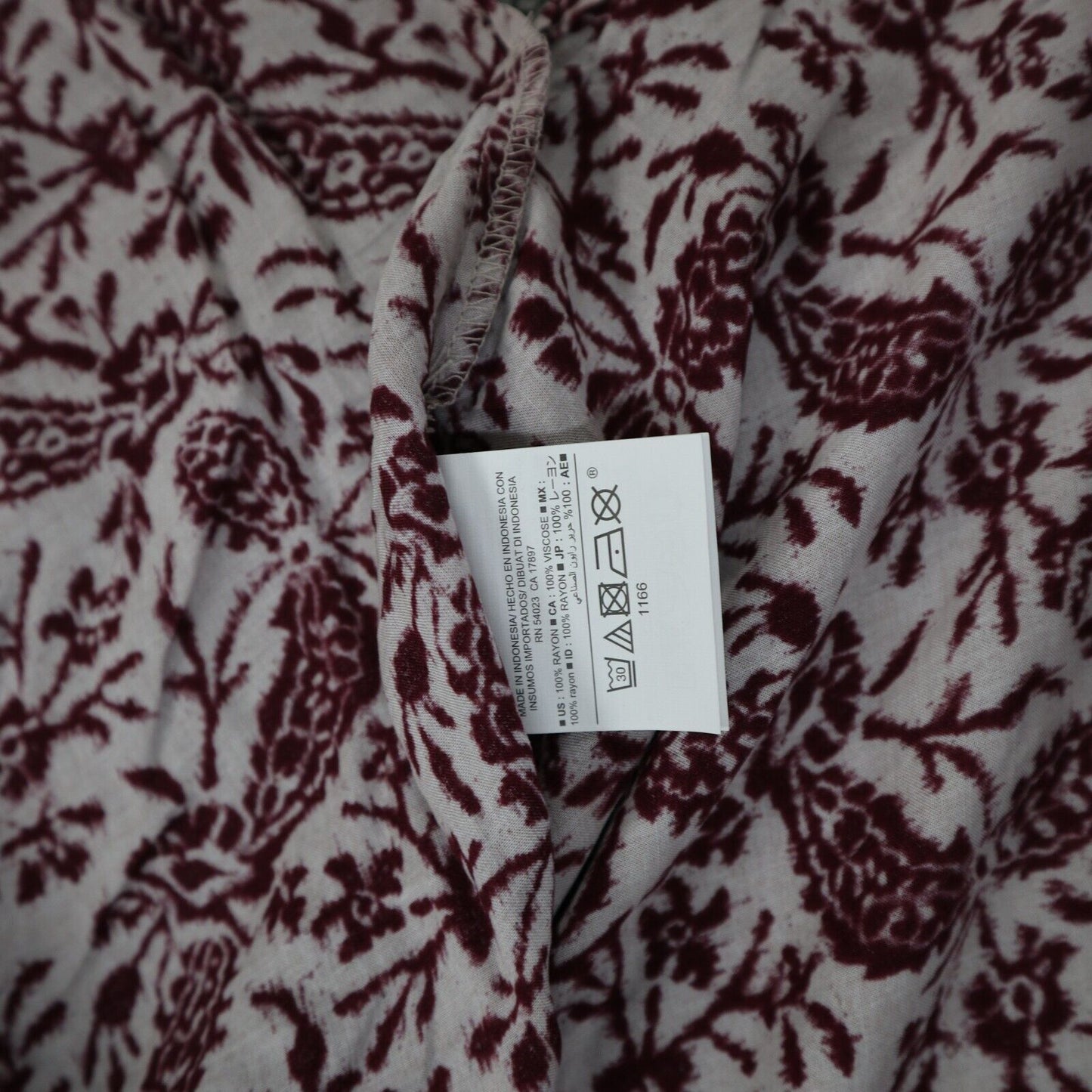 Old Navy  Womens Floral Print Tank Blouse Top Round Neck Maroon Neck Size Medium