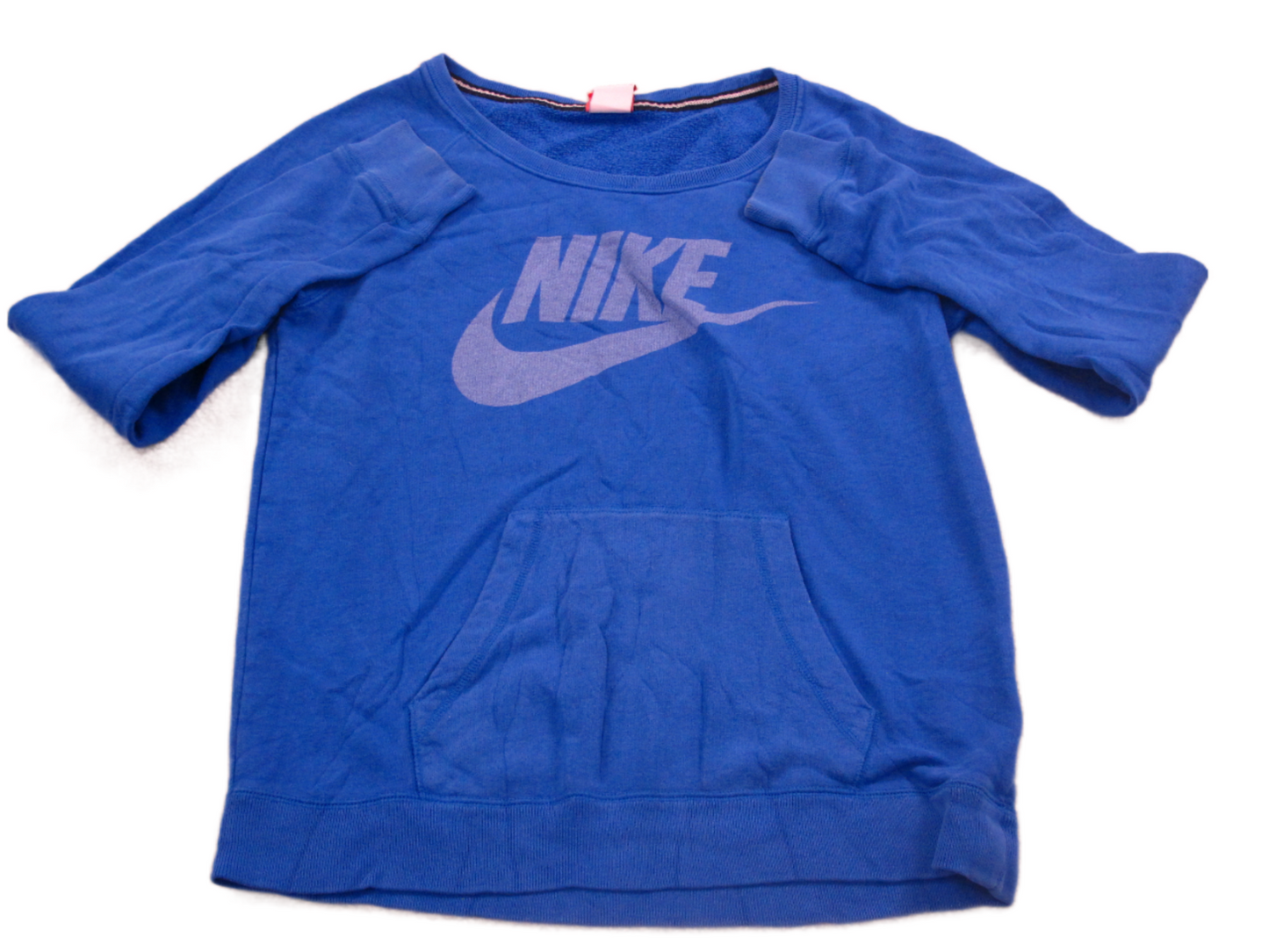 Nike Women Pullover Sweatshirt Long Sleeves Crew Neck Kangaroo Pockets Blue SZ M