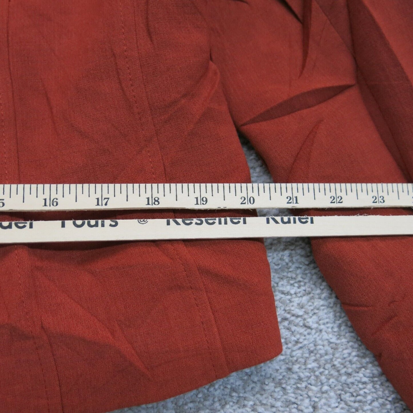 Tahari Womens Scrub Jacket Open Front Long Sleeves Pockets Maroon Size 18