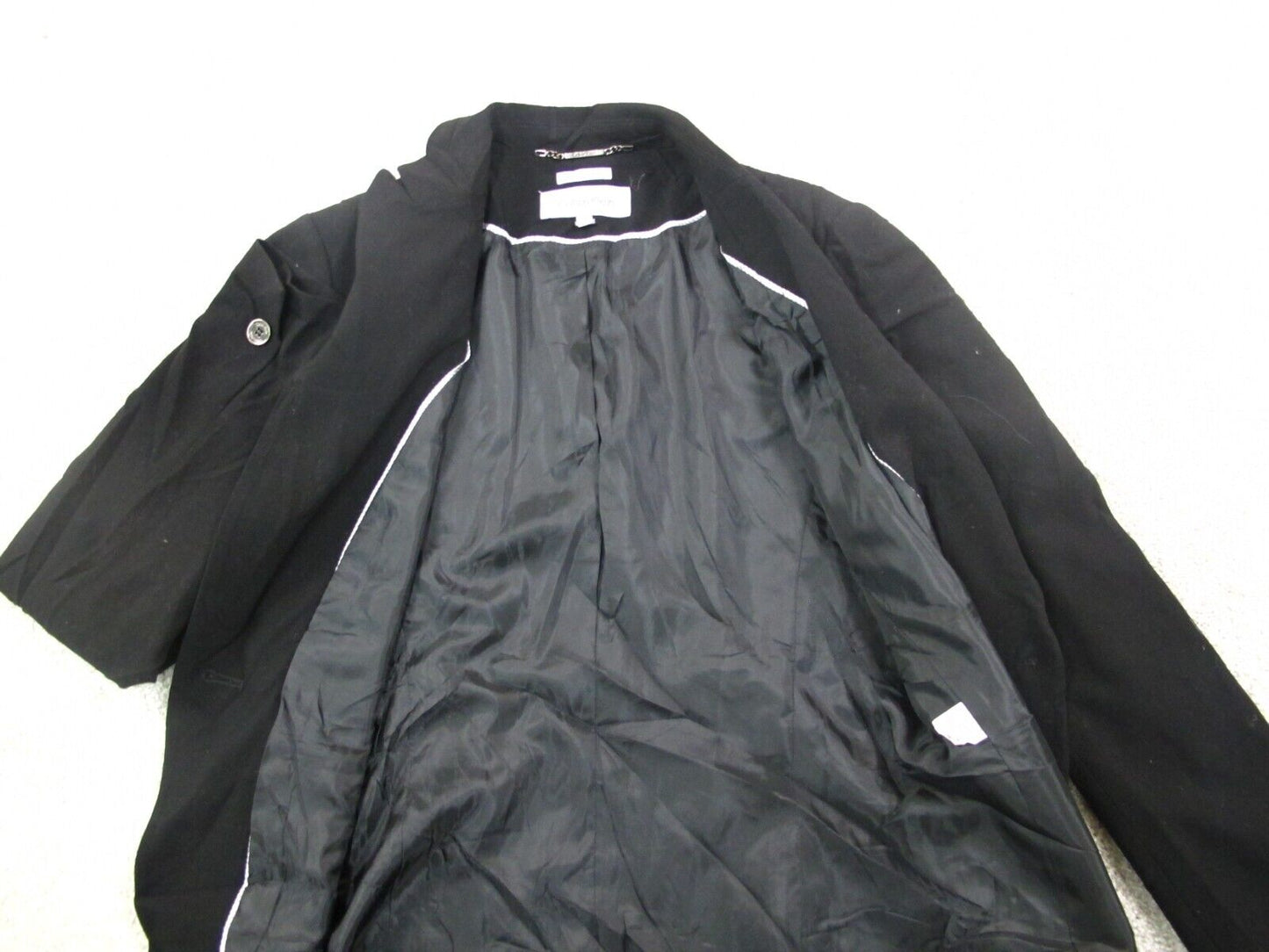 Calvin Klein Women Blazer Coat Long Sleeves Single Breasted Pockets Black Size 4