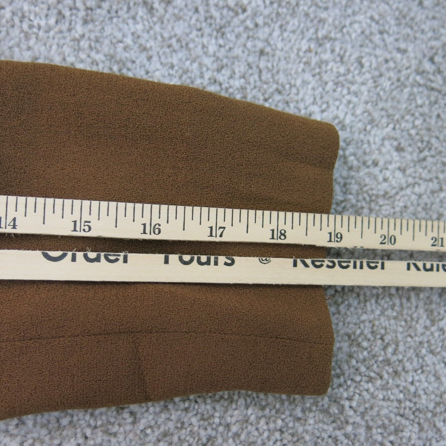 Tahari Womens Trench Coat Button Front Long Sleeve 100% Wool Brown Size 8