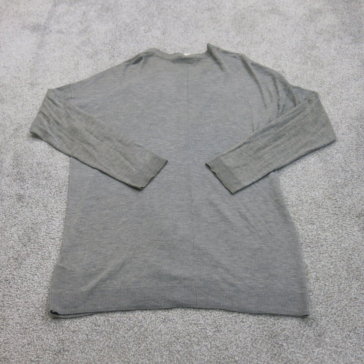 H&M Womens Cardigan Sweater Open Front V Neck Long Sleeve Gray Size Medium