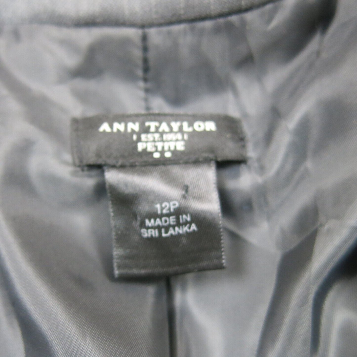 Ann Taylor Womens Blazer Coat Single Breasted Long Sleeves Pocket Black Size 12