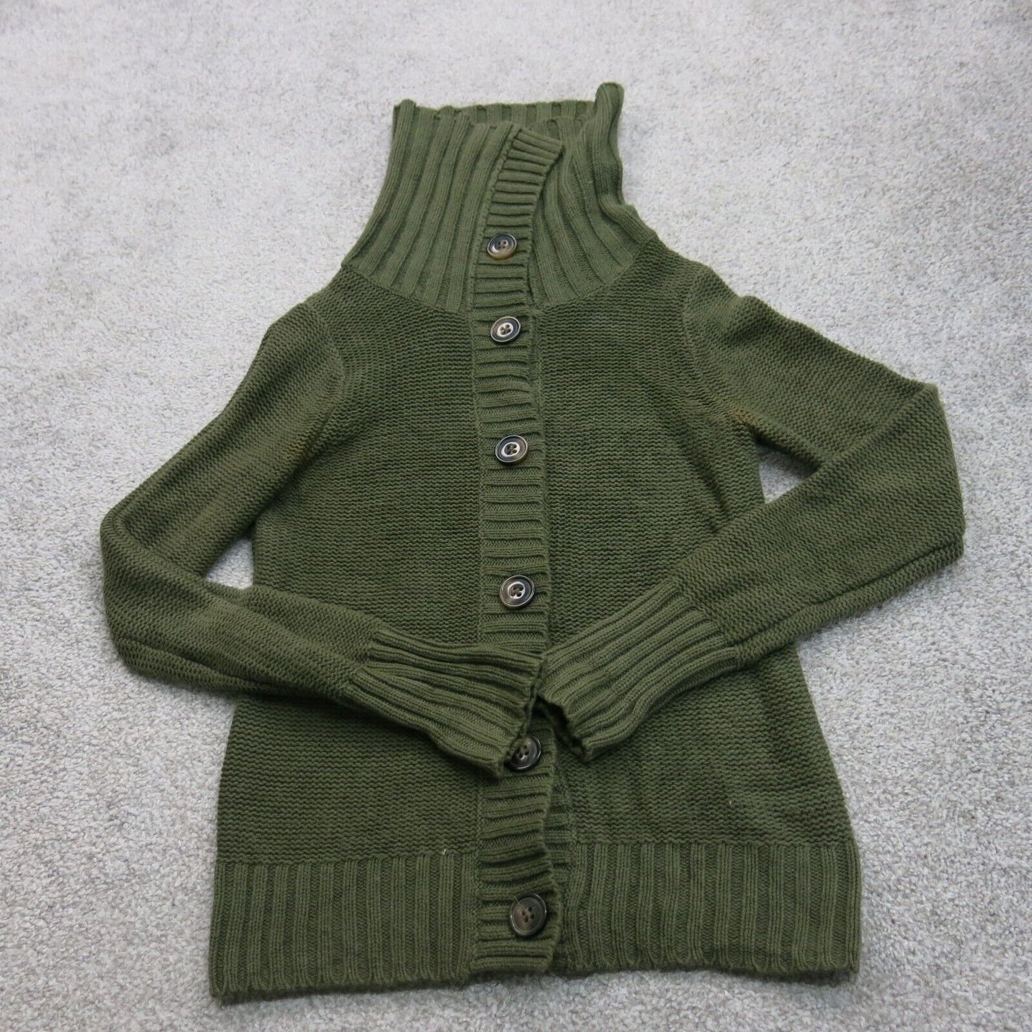 Old Navy Womens Cardigan Sweater Long Sleeves High Neck Olive Green Size X Small