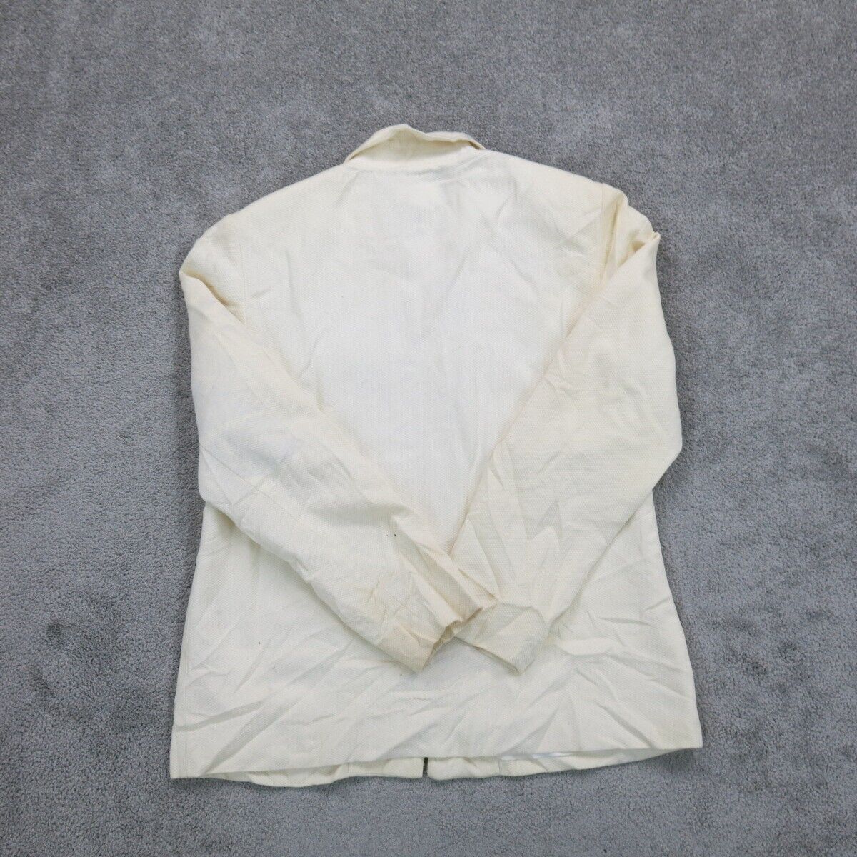 Talbots Womens Button Up Shirt Jacket Long Sleeves Front Pockets Ivory Size 10