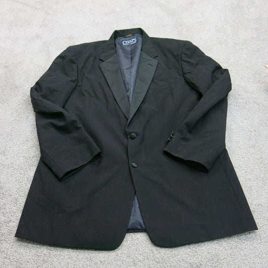 Chaps Ralph Lauren Men Blazer Coat Single Breasted Long Sleeves Black Size 46L