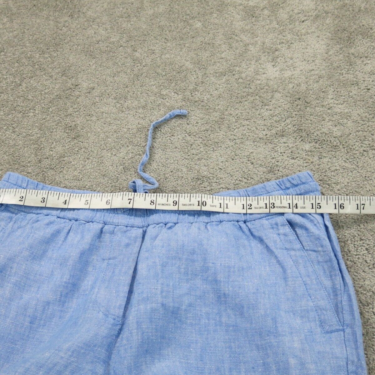 Talbots Womens Sweatpant High Rise Drawstring Waist Embroidered Hem Blue Size 6P